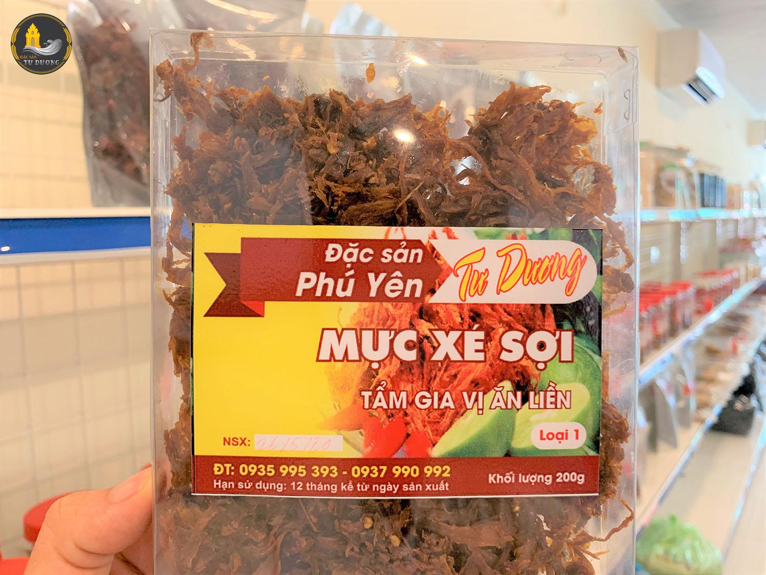 mực xé sợi tẩm gia vị ăn liền